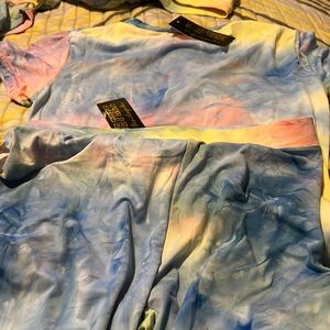 2pcs short outfit tie dye